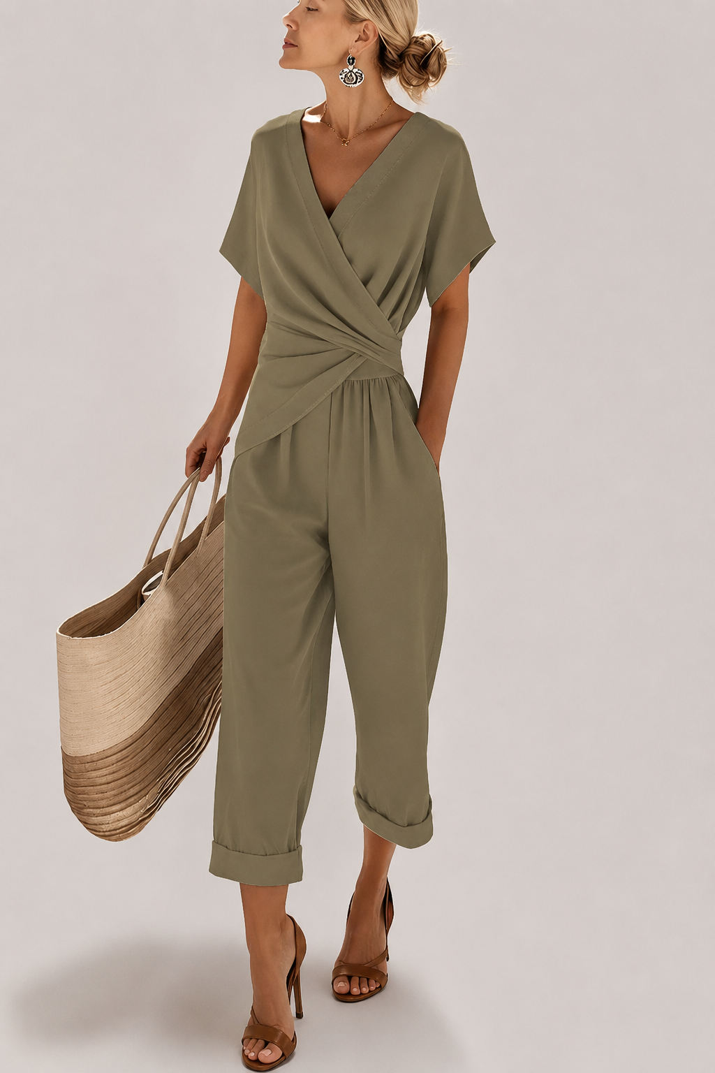 Women’s Wrap Front Two Piece Set