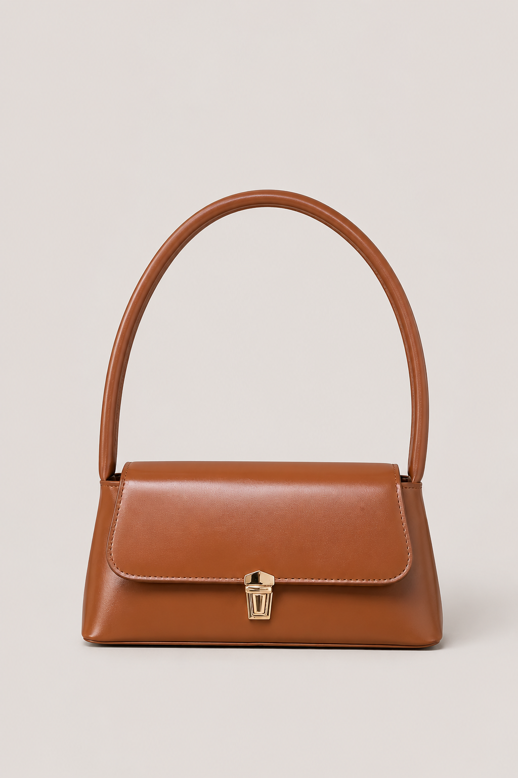 Women’s Structured Shoulder Handbag with Flap Closure