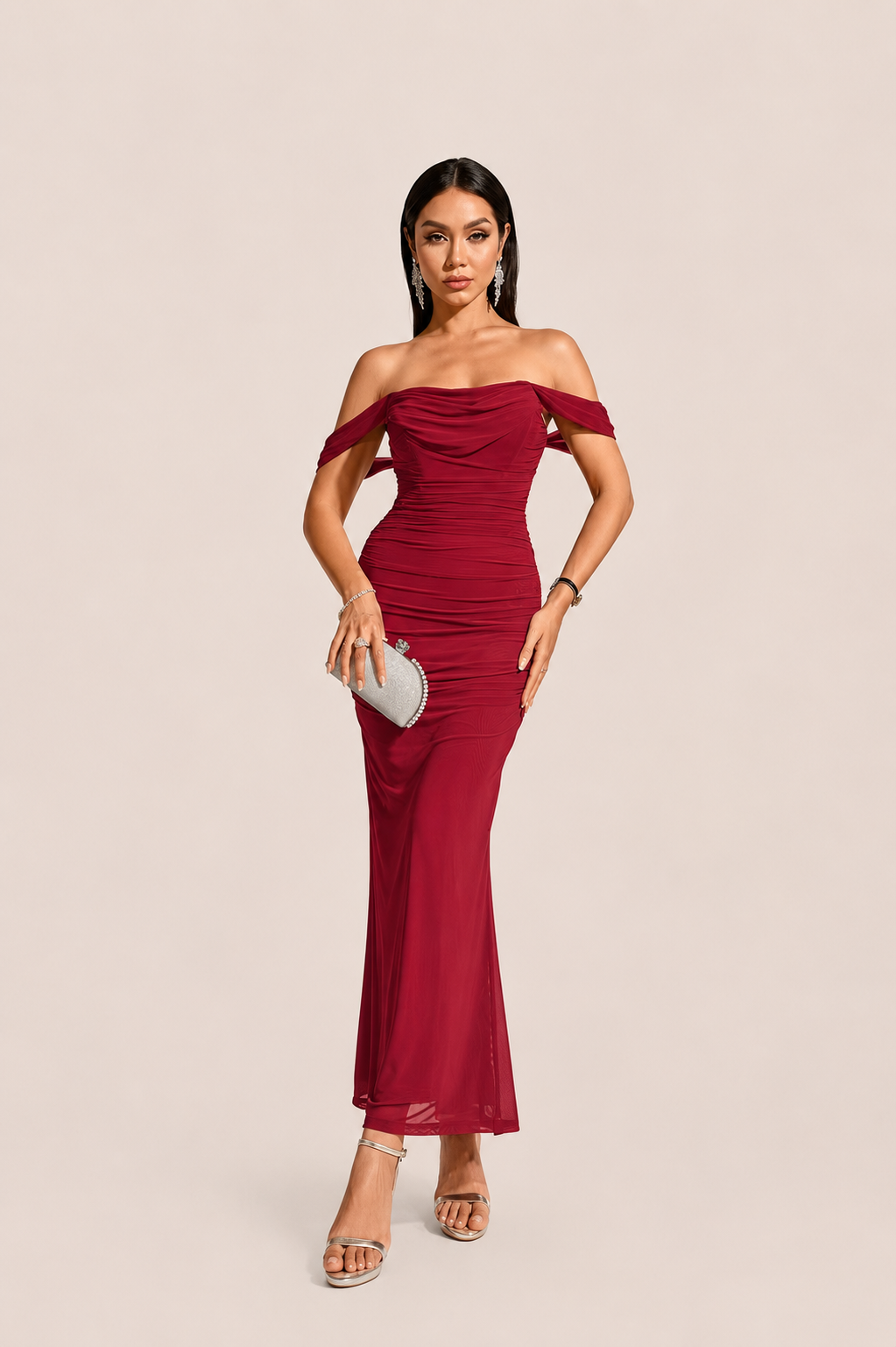 Women’s Off Shoulder Mermaid Maxi Dress