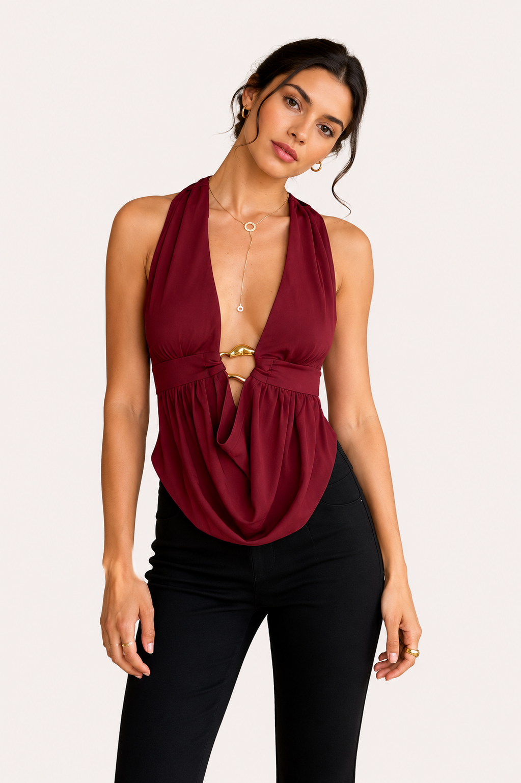 Women’s Halter Neck Draped Top