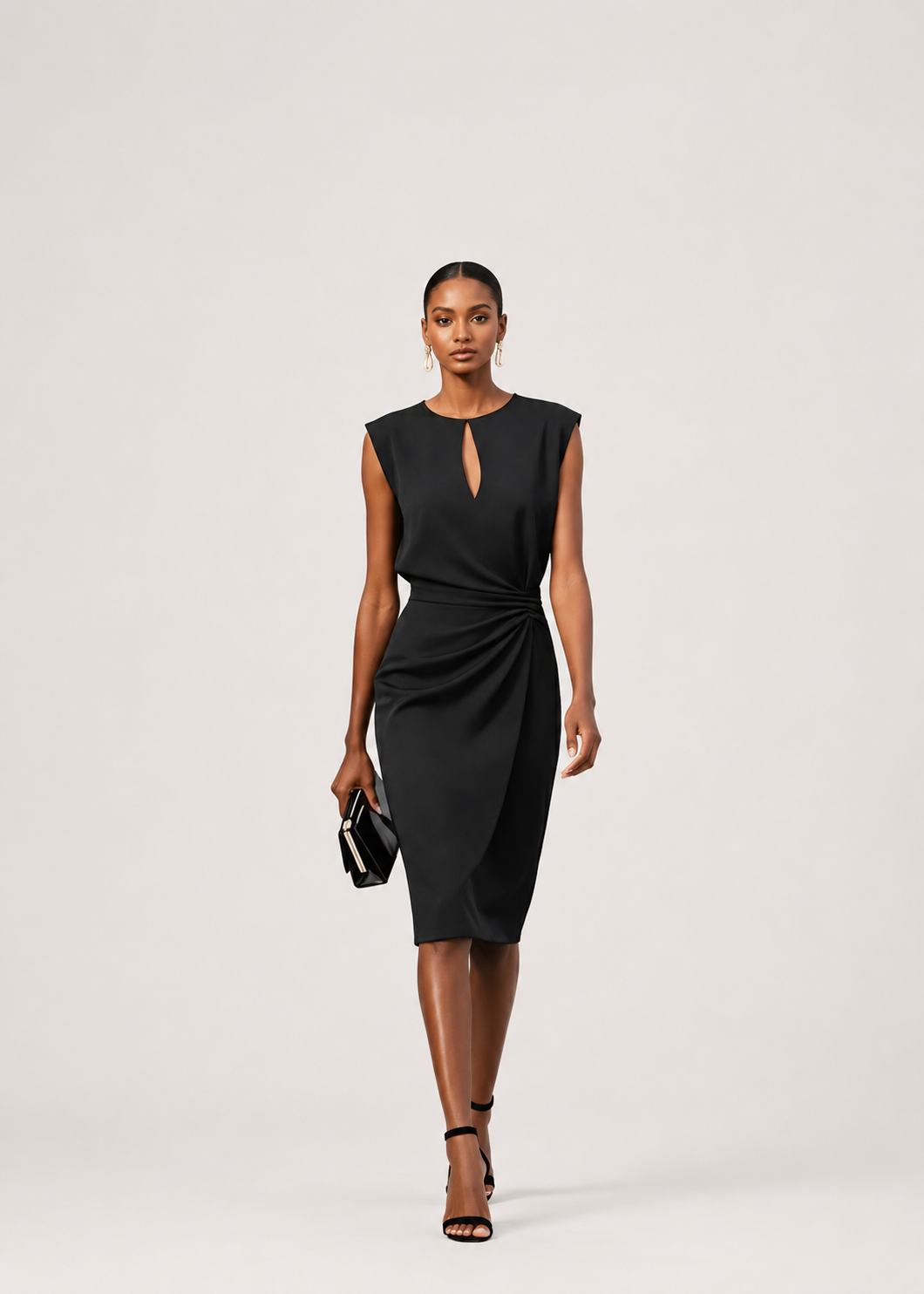 Women’s Ruched Waist Midi Dress