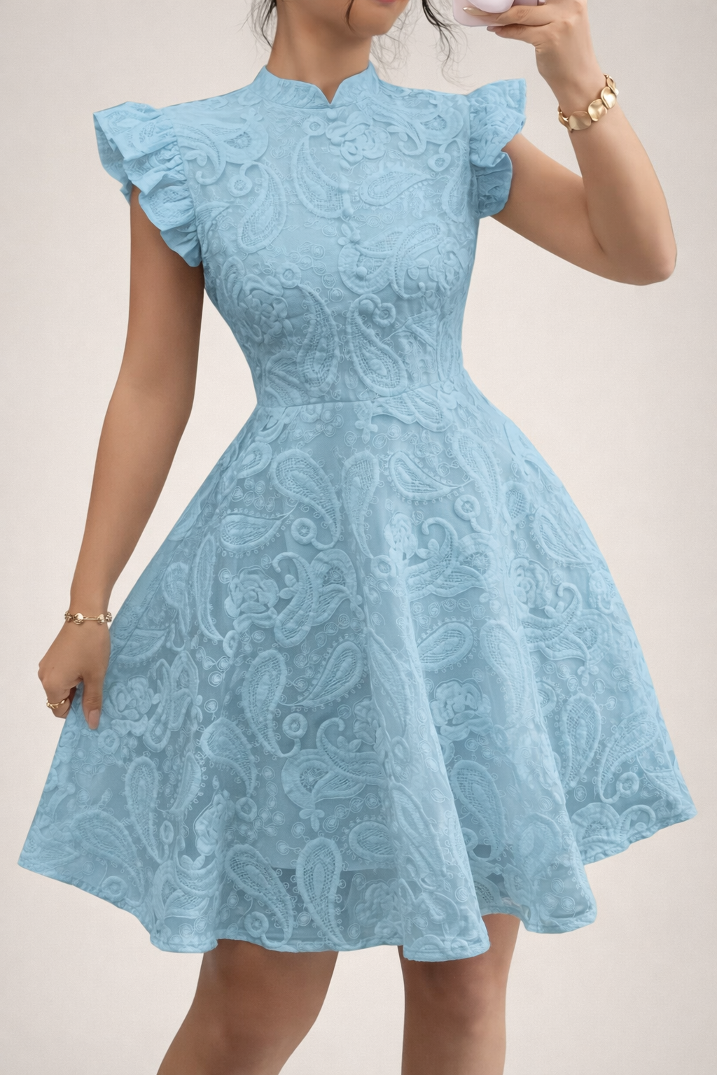 Women’s Stand Collar Mini Dress