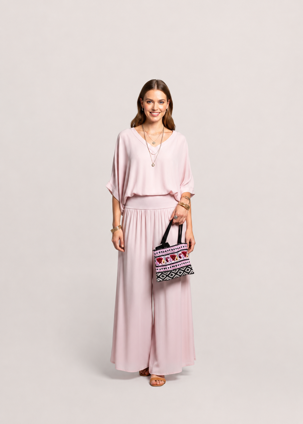 Women’s Chiffon Wide-Leg Two-Piece Set