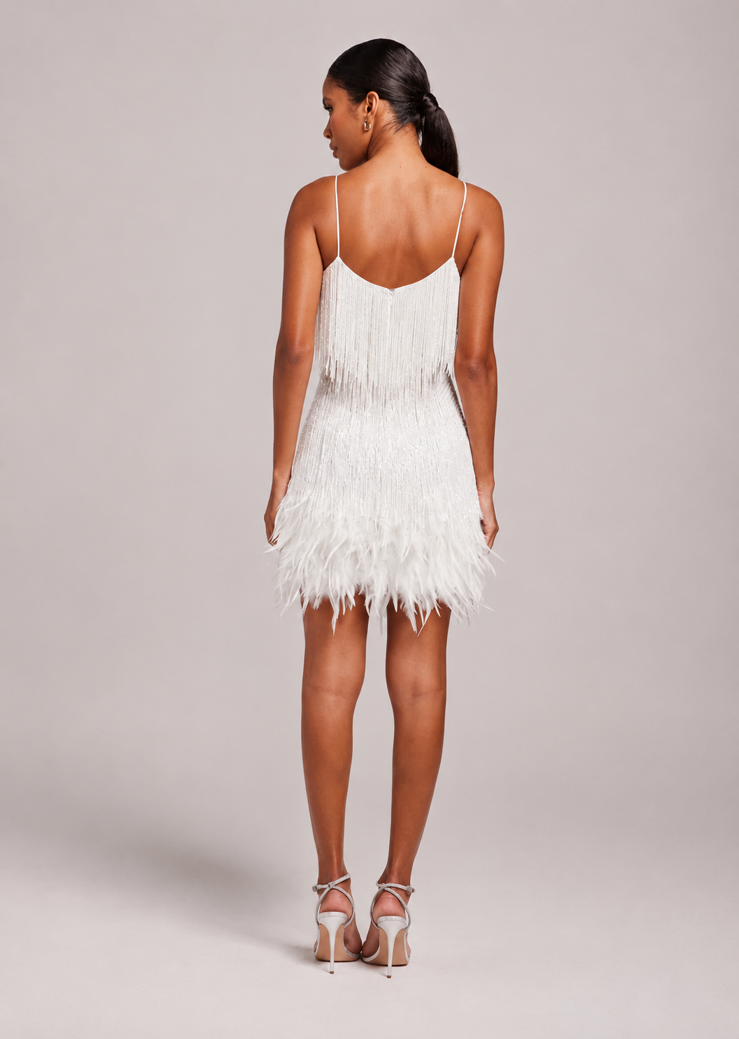 Women’s Fringe Hem Strappy Cocktail Mini Dress