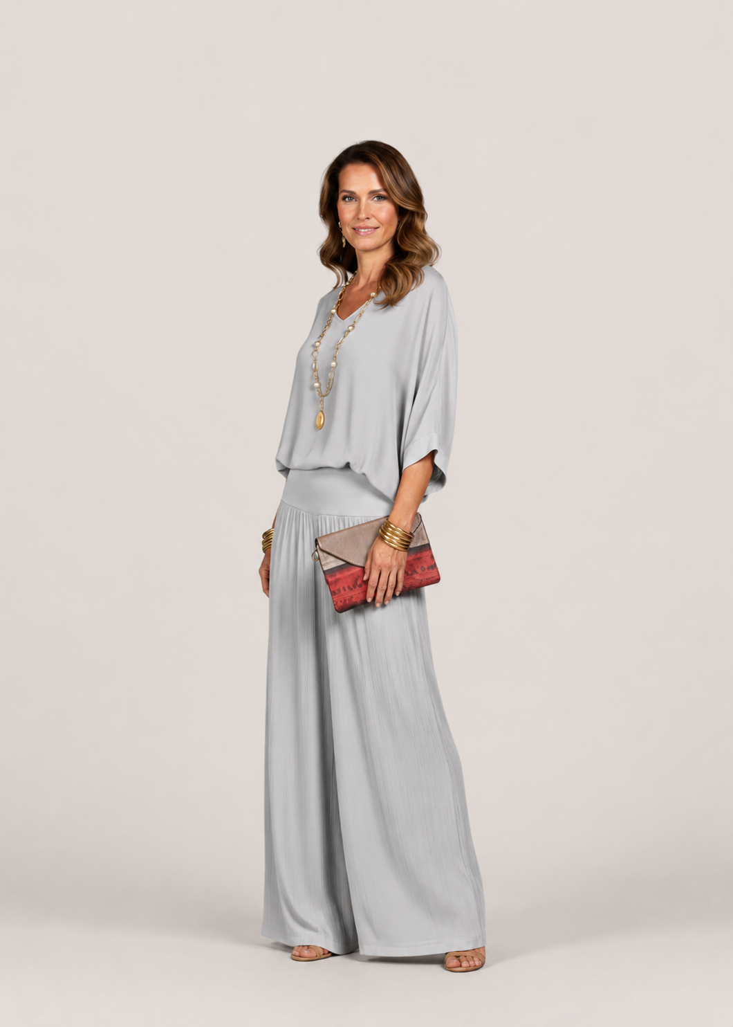 Women’s Chiffon Wide-Leg Two-Piece Set