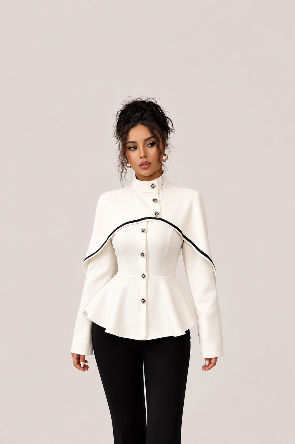 Women’s Button Front Long Sleeve Jacket