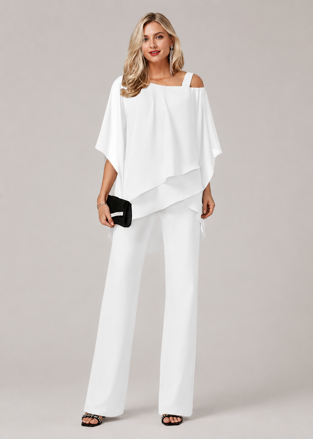 Women’s Cape Overlay Wide Leg Pant Set