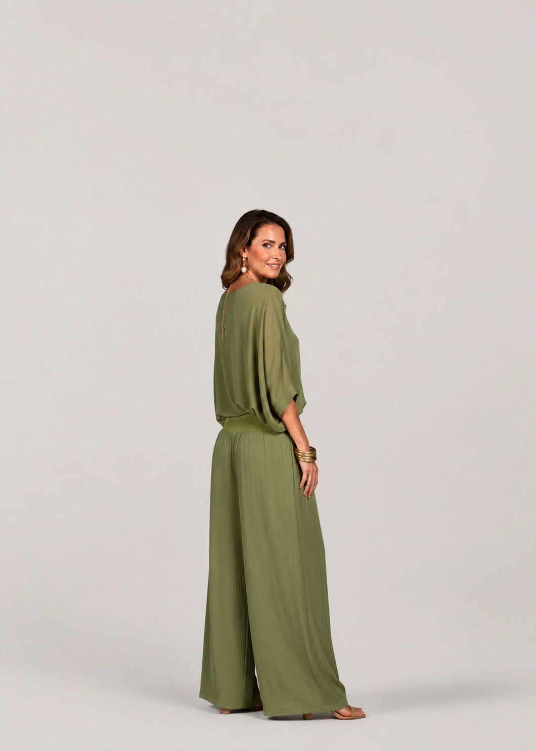 Women’s Chiffon Wide-Leg Two-Piece Set