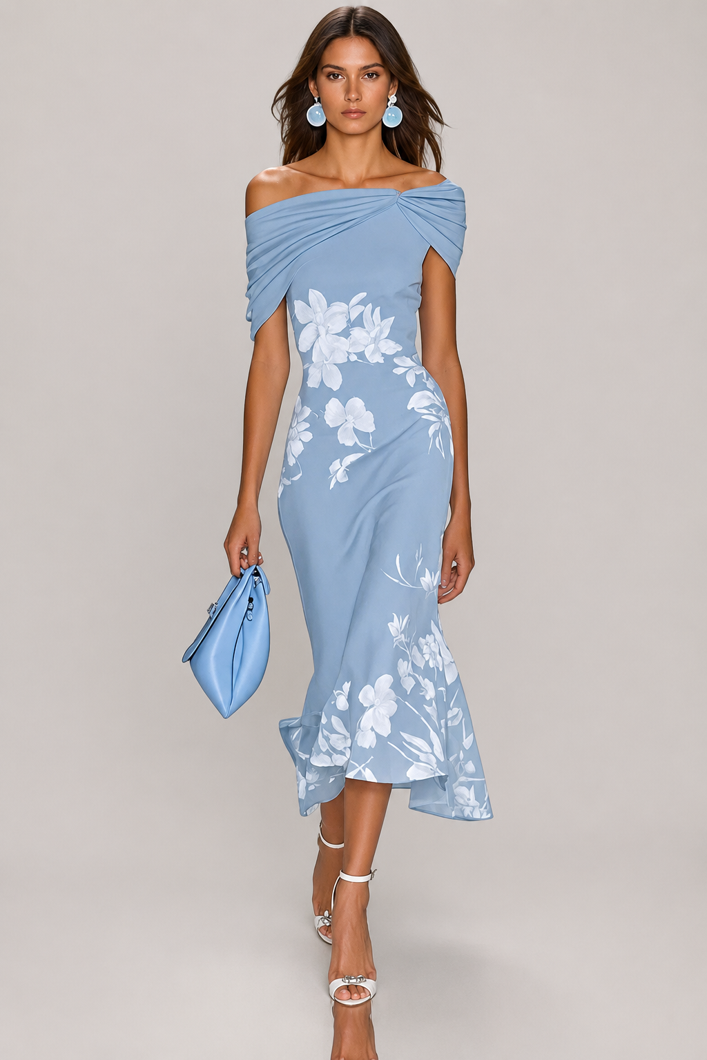 Women’s Floral Off Shoulder Midi Dress
