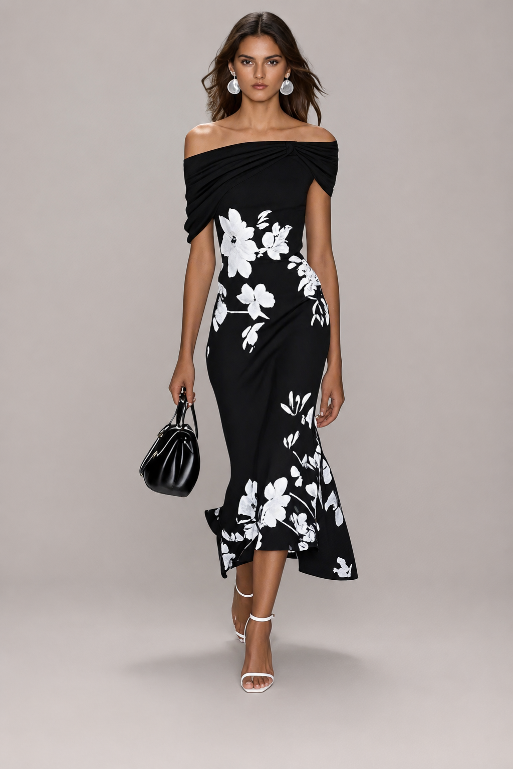 Women’s Floral Off Shoulder Midi Dress