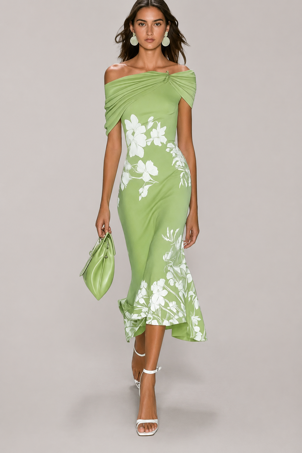 Women’s Floral Off Shoulder Midi Dress