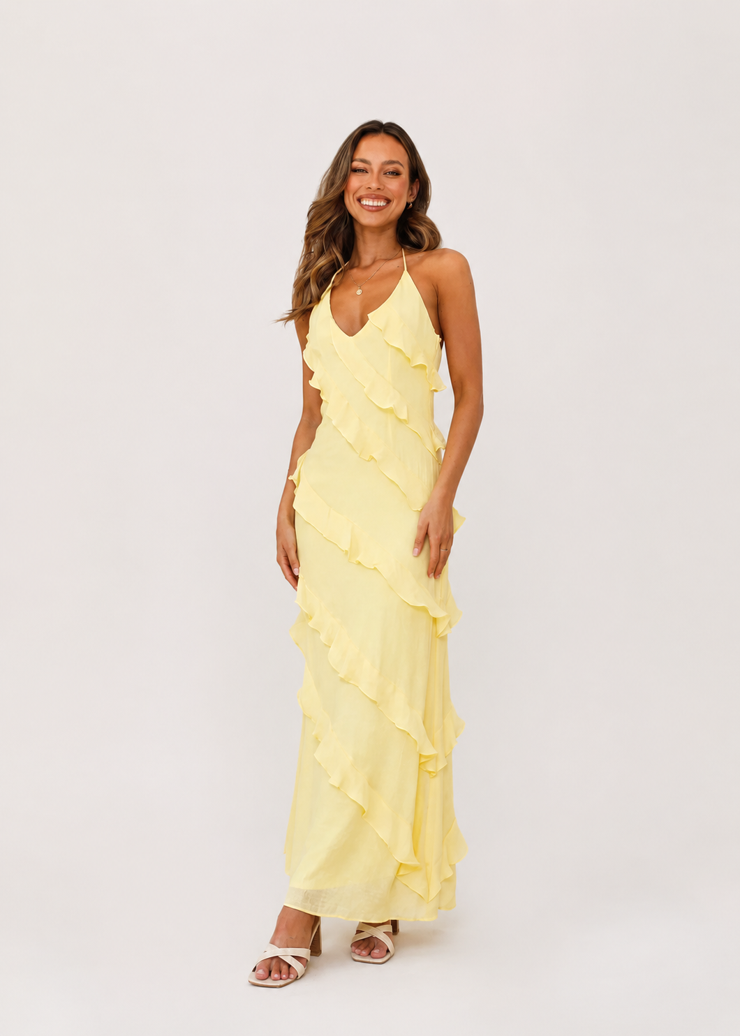 Women’s Halter Layered Maxi Dress