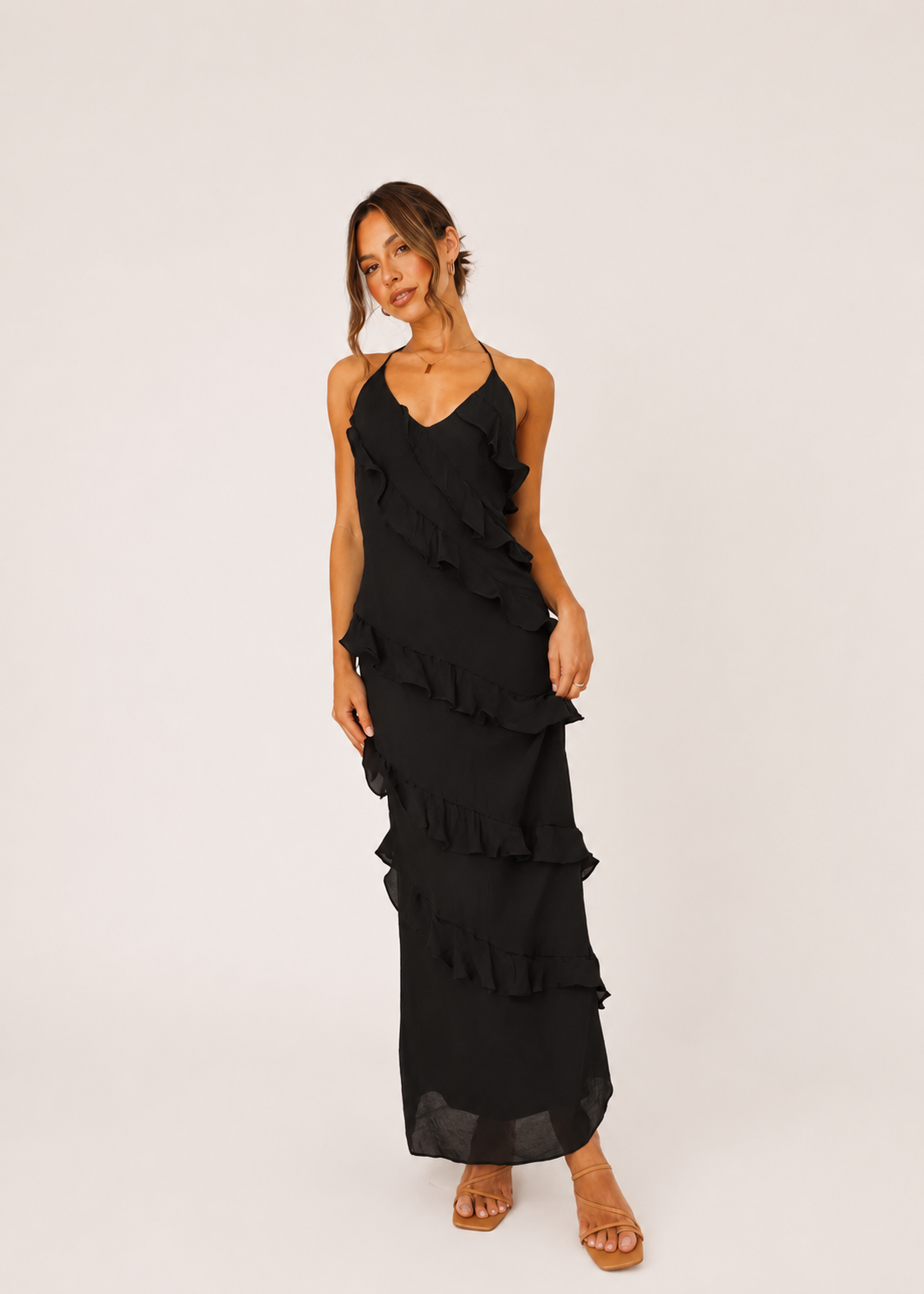 Women’s Halter Layered Maxi Dress