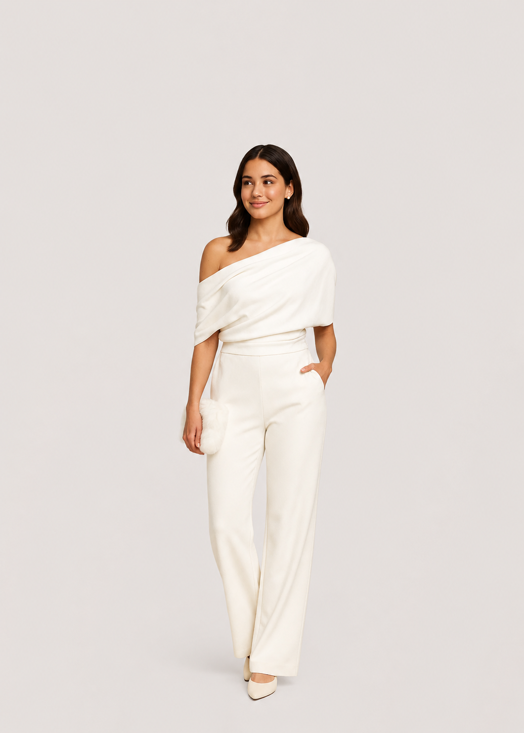 Women’s One-Shoulder Wide-Leg Jumpsuit