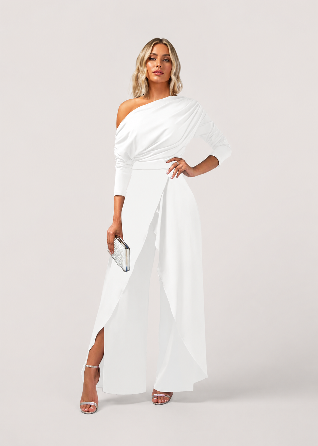 Women’s One-Shoulder Wide-Leg Jumpsuit