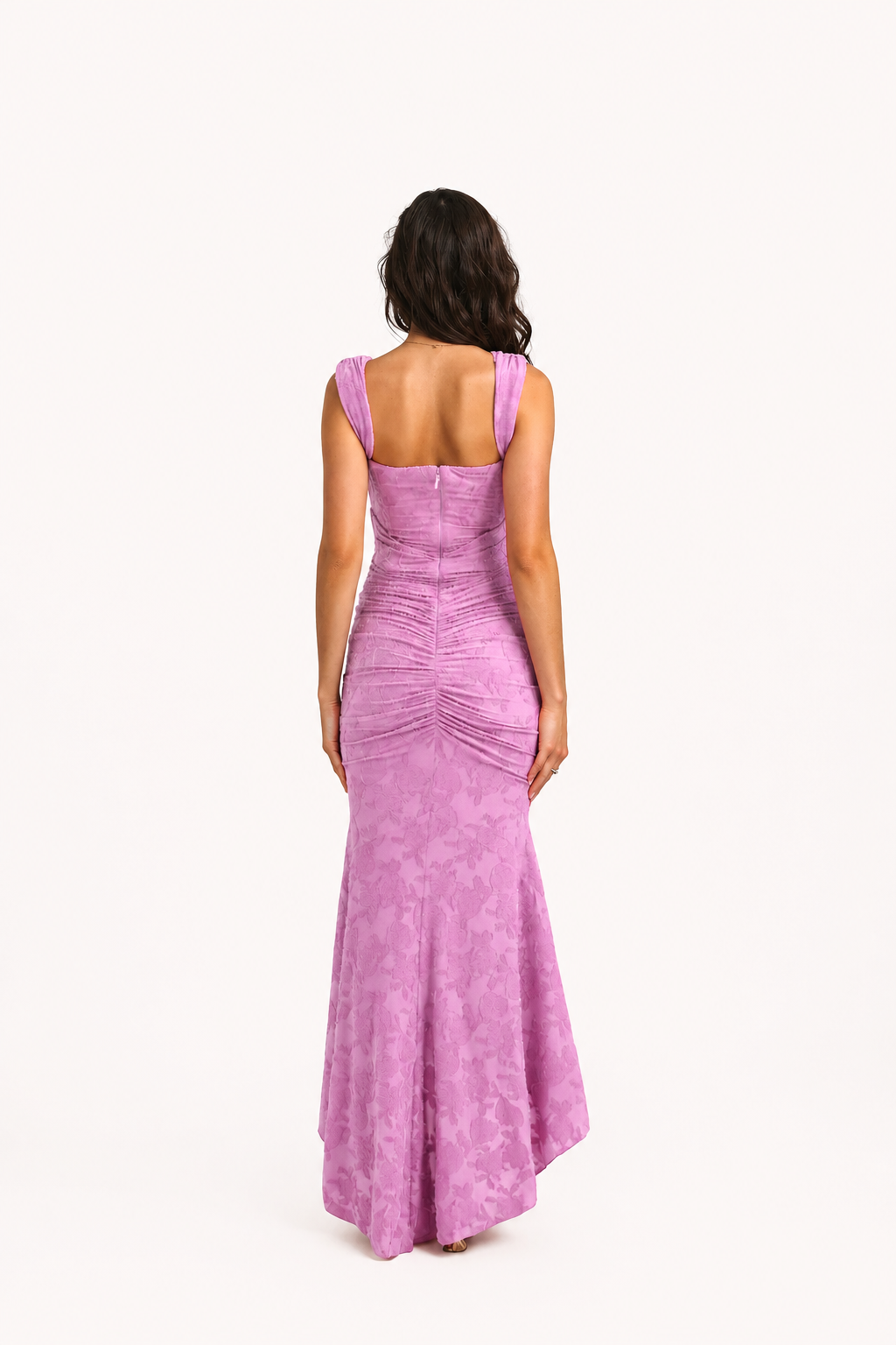 Women’s Ruched Waist Asymmetric Midi Dress