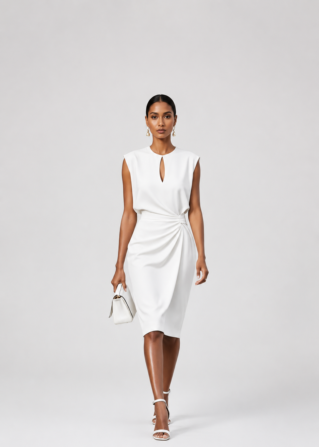 Women’s Ruched Waist Midi Dress
