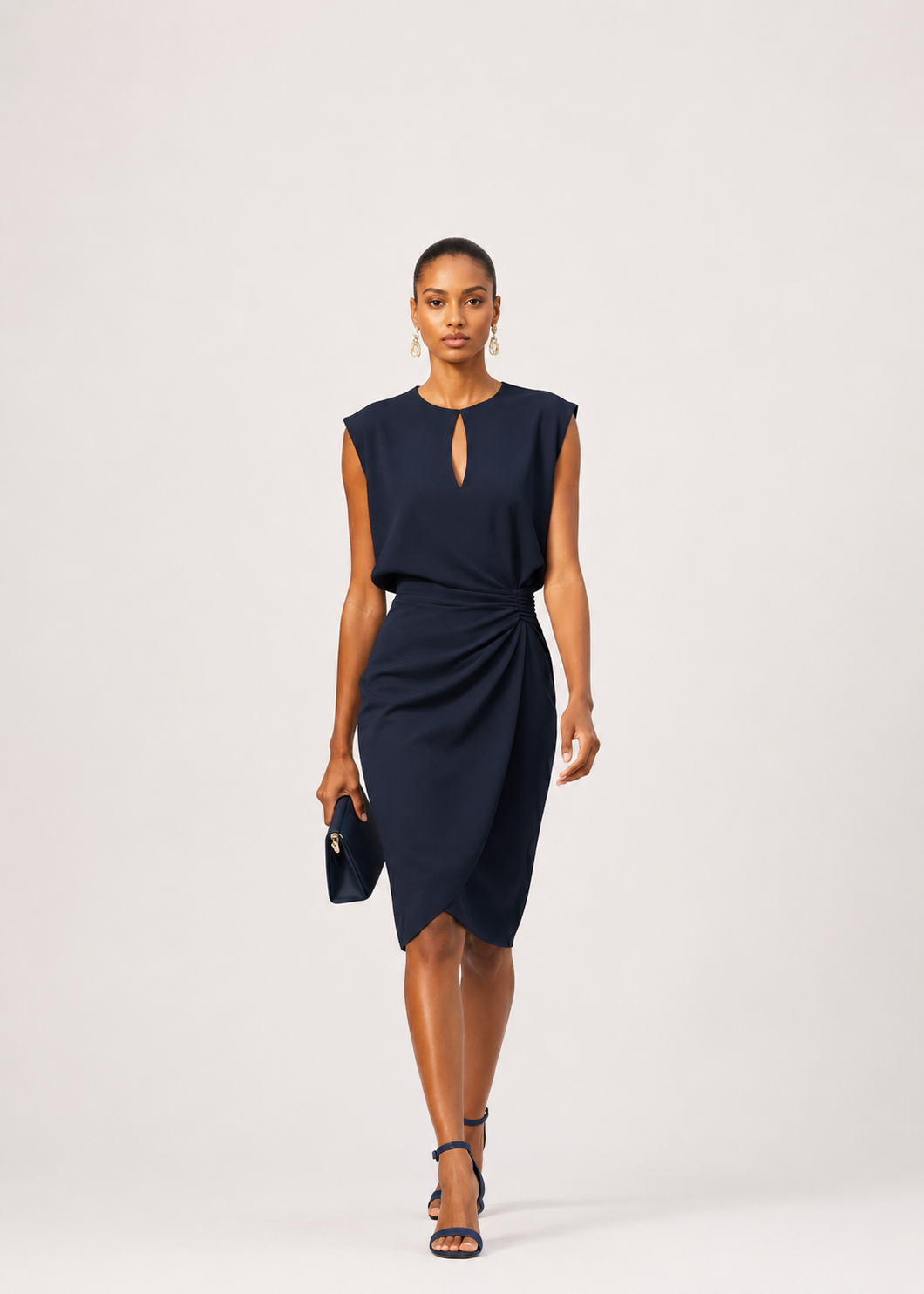 Women’s Ruched Waist Midi Dress