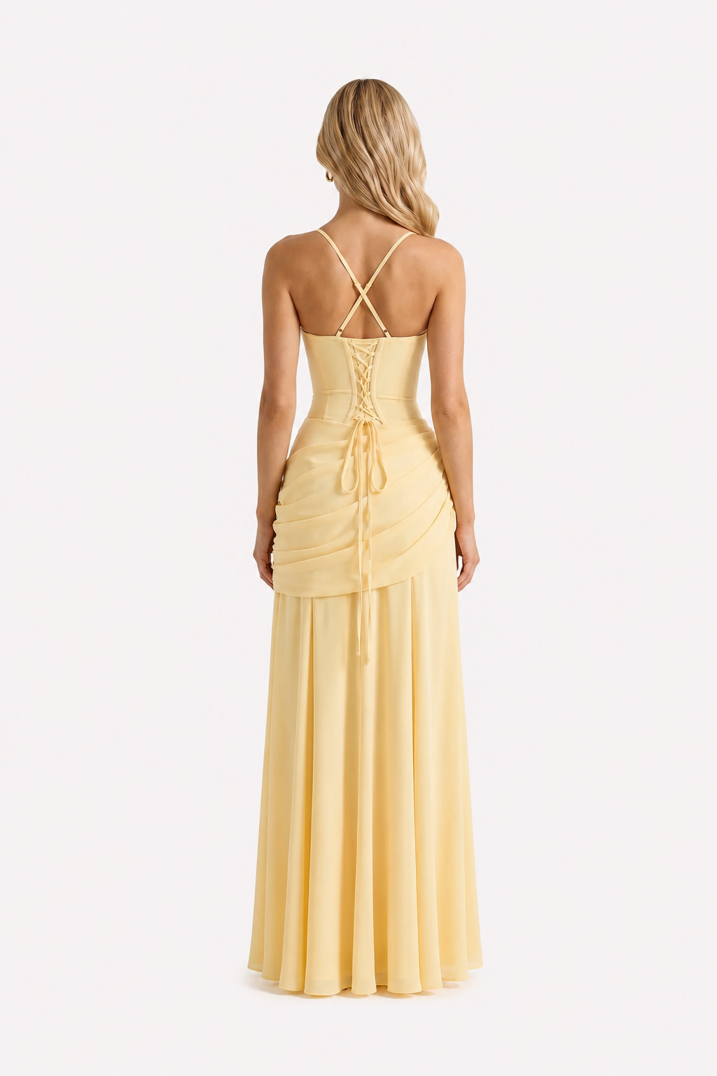 Women’s Ruched Waist Strap Maxi Dress