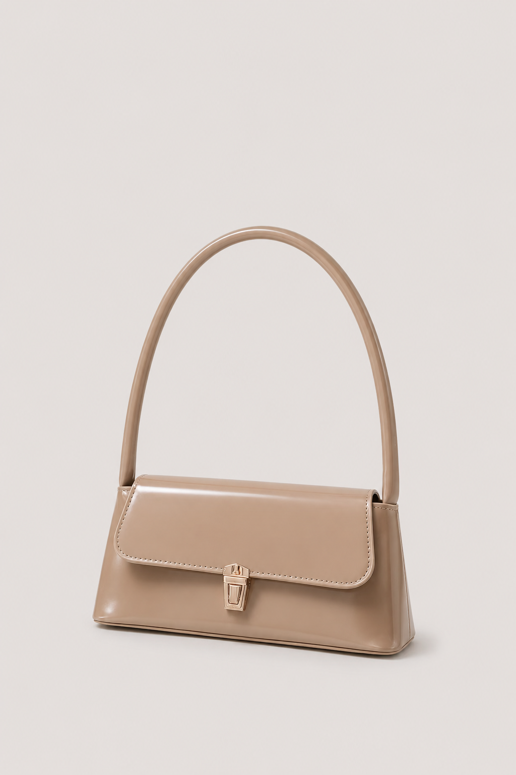 Women’s Structured Shoulder Handbag with Flap Closure