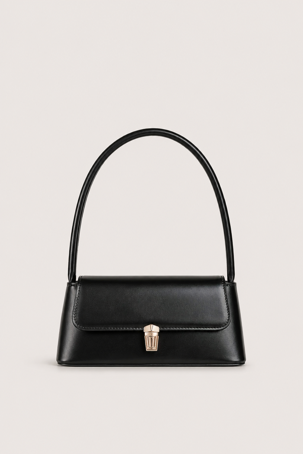 Women’s Structured Shoulder Handbag with Flap Closure