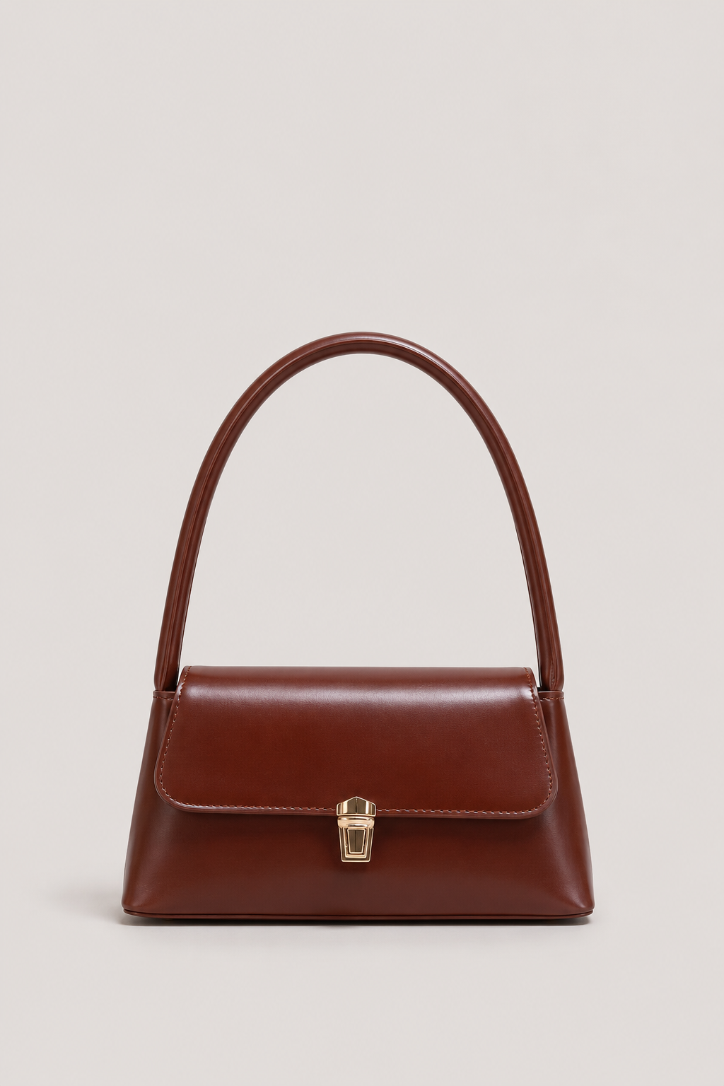 Women’s Structured Shoulder Handbag with Flap Closure