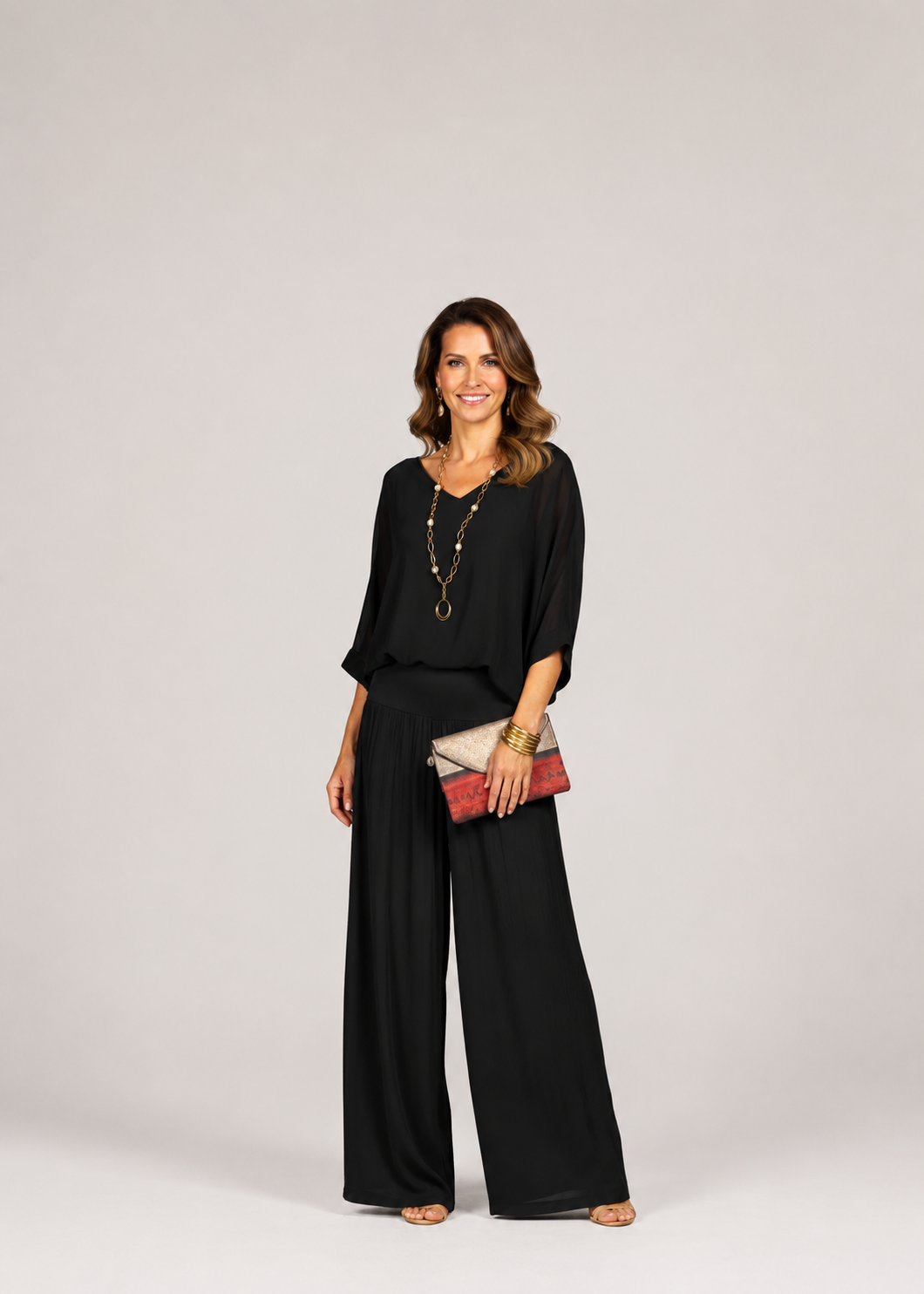 Women’s Chiffon Wide-Leg Two-Piece Set