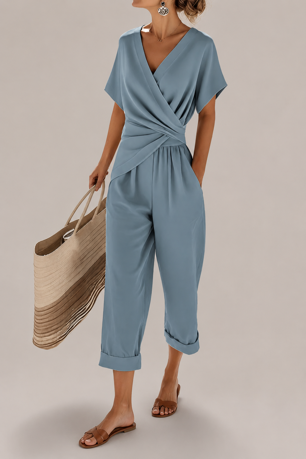 Women’s Wrap Front Two Piece Set