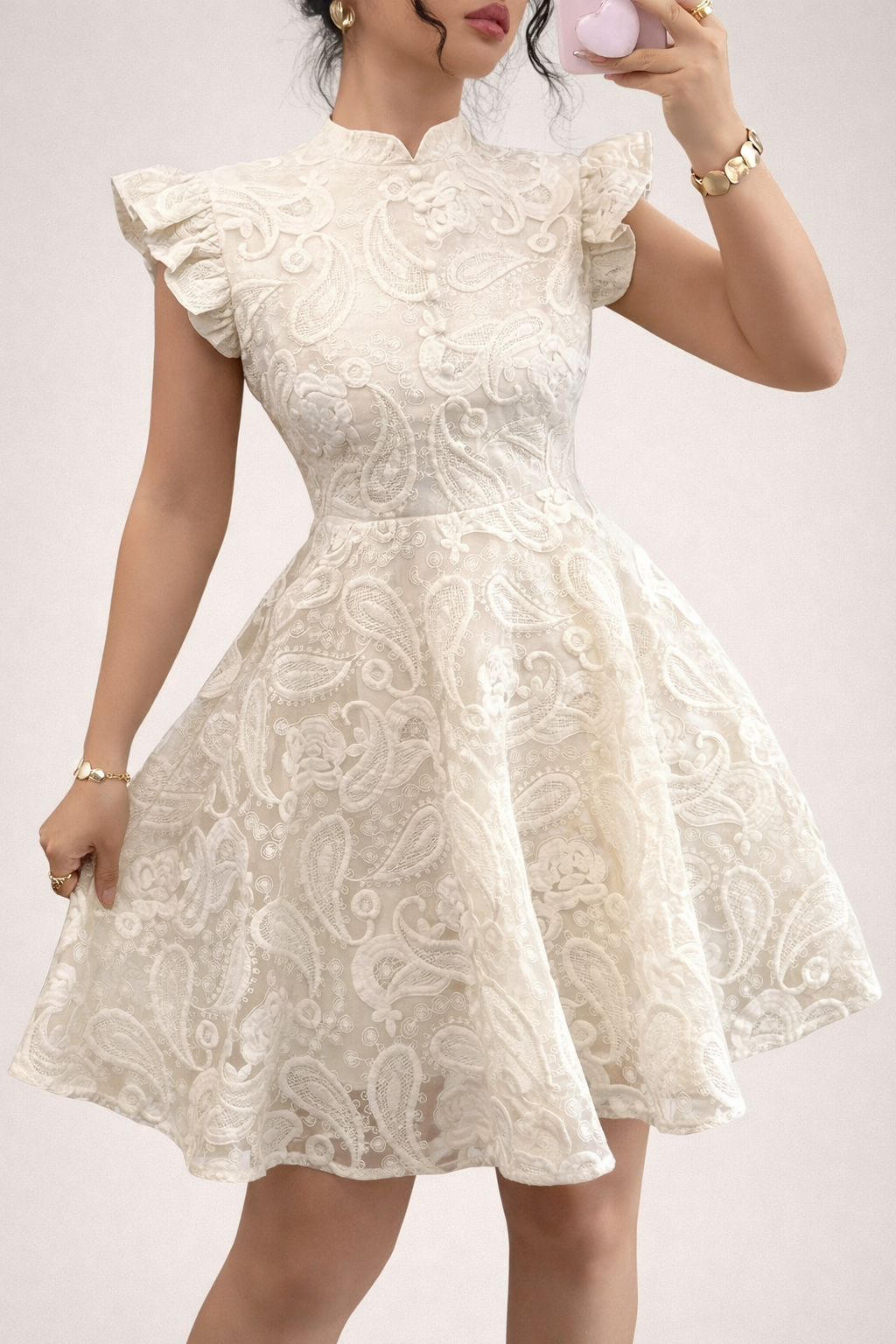 Women’s Stand Collar Mini Dress