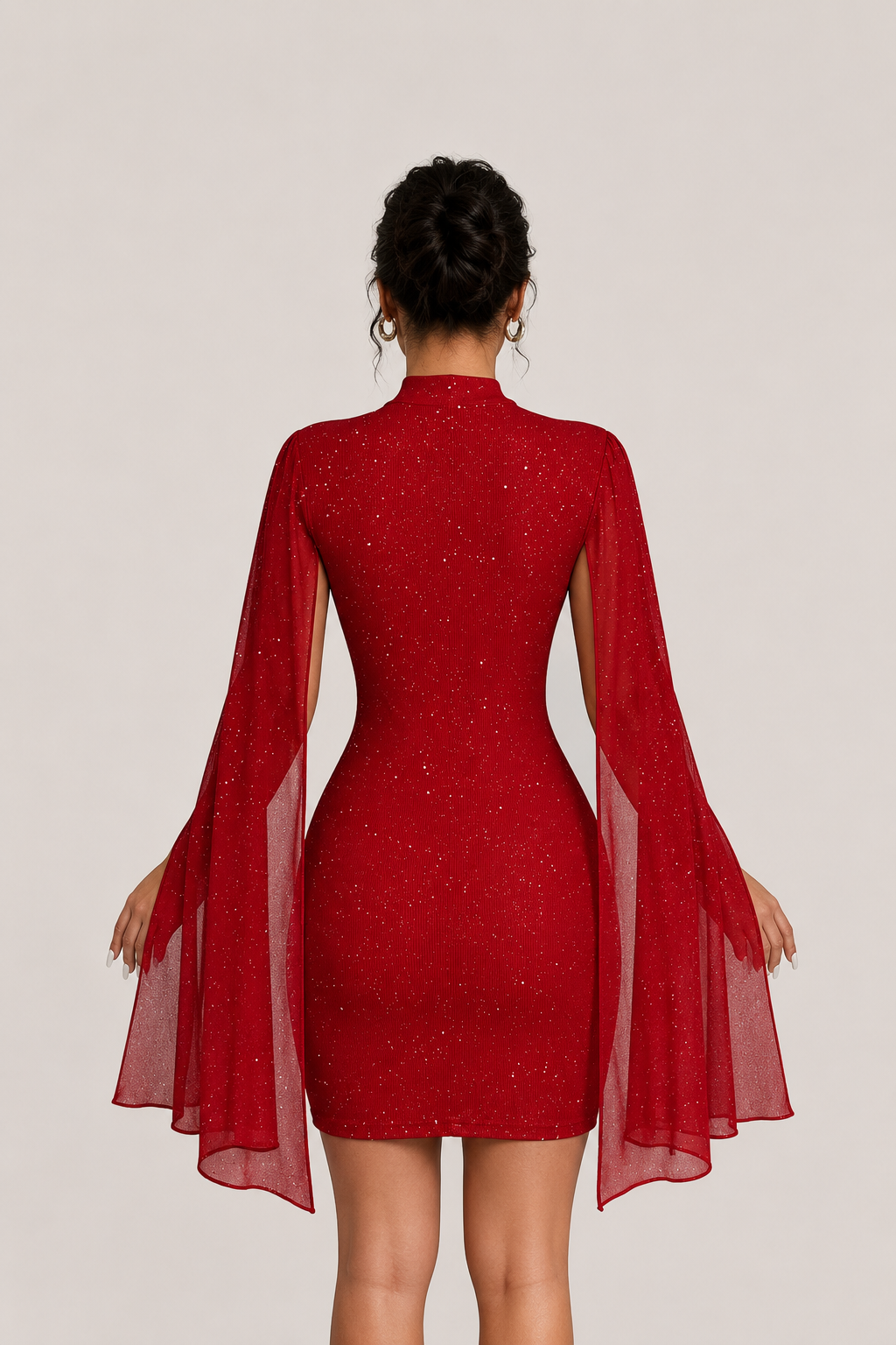 Women’s Glitter High Neck Mini Dress