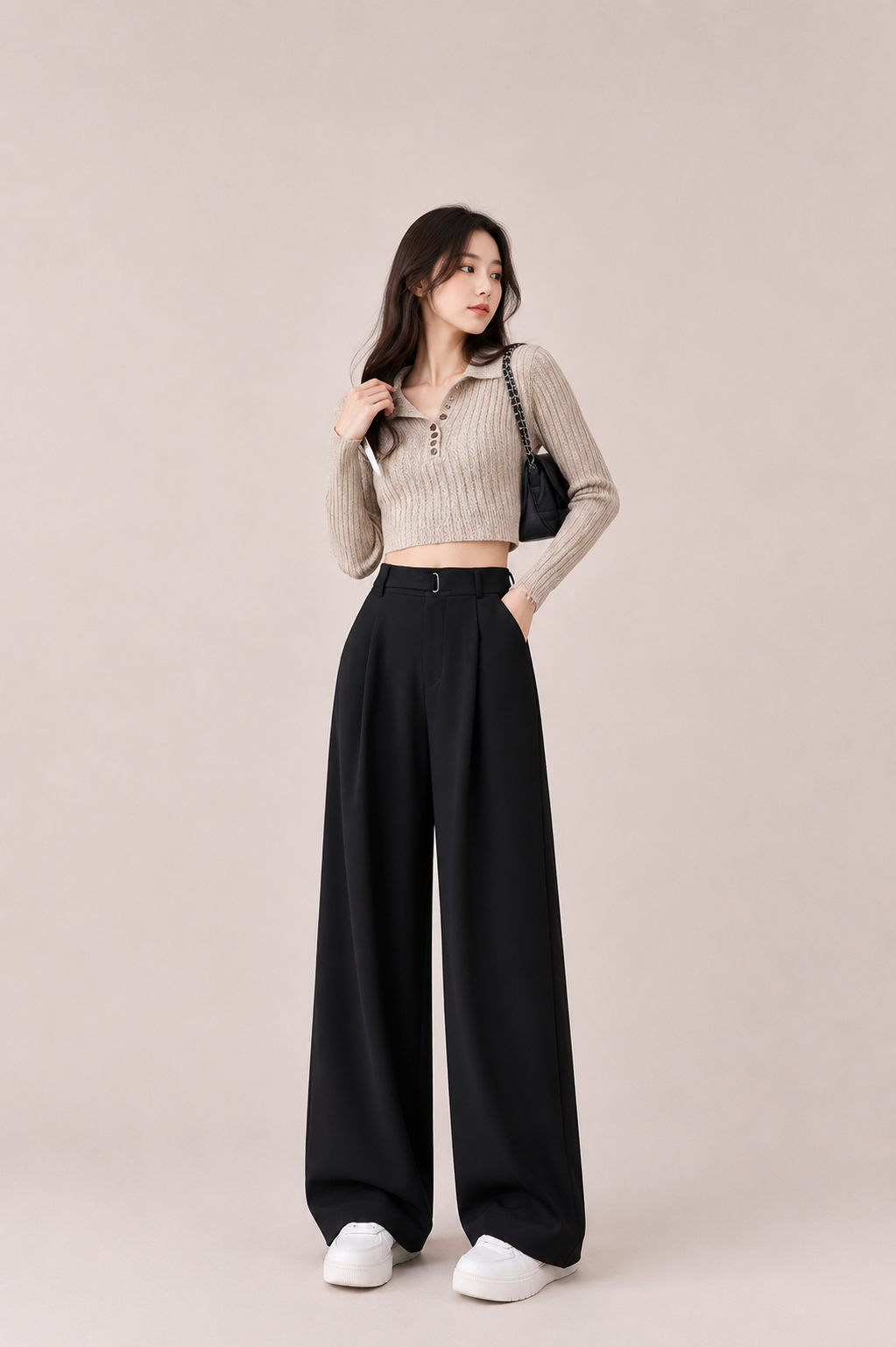 High Waist Wide Leg Trousers