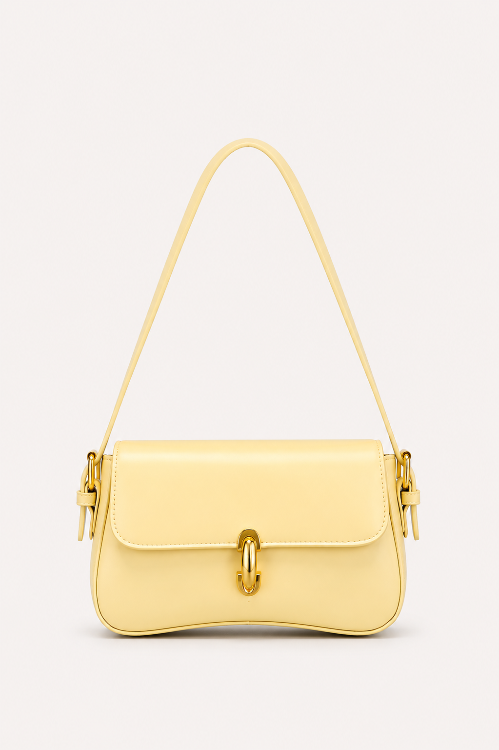 Women’s Structured Flap Shoulder Bag with Adjustable Strap
