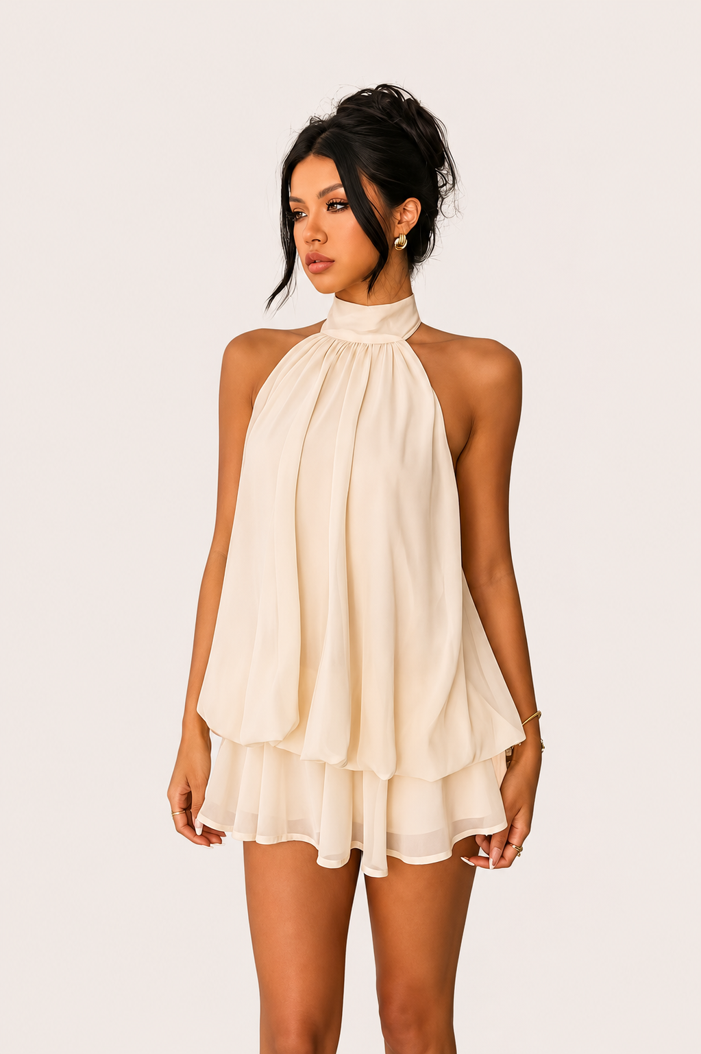Women’s Halter Neck Flared Mini Dress