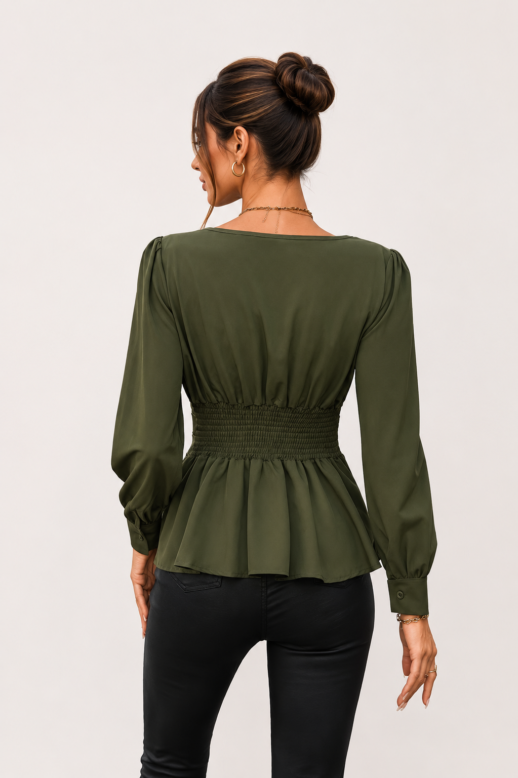 Women’s Square Neck Asymmetrical Hem Blouse