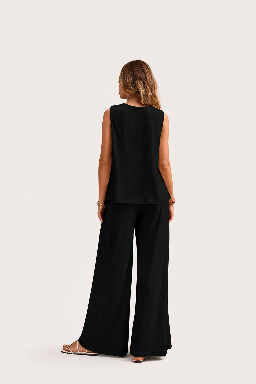 Women’s Sleeveless Top and Wide Leg Pants Set