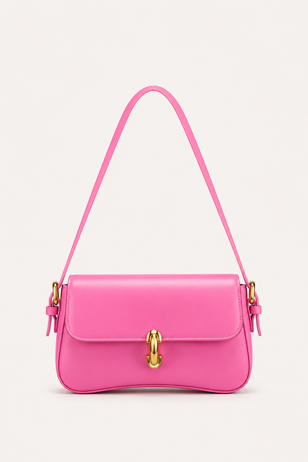 Women’s Structured Flap Shoulder Bag with Adjustable Strap
